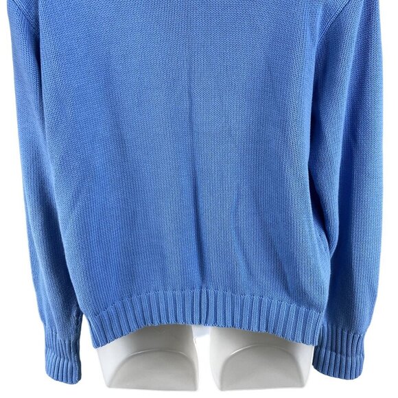 Polo Ralph Lauren Men L Crewneck Knit Sweater Green Pony Royal Blue Quiet Luxury - Picture 9 of 16